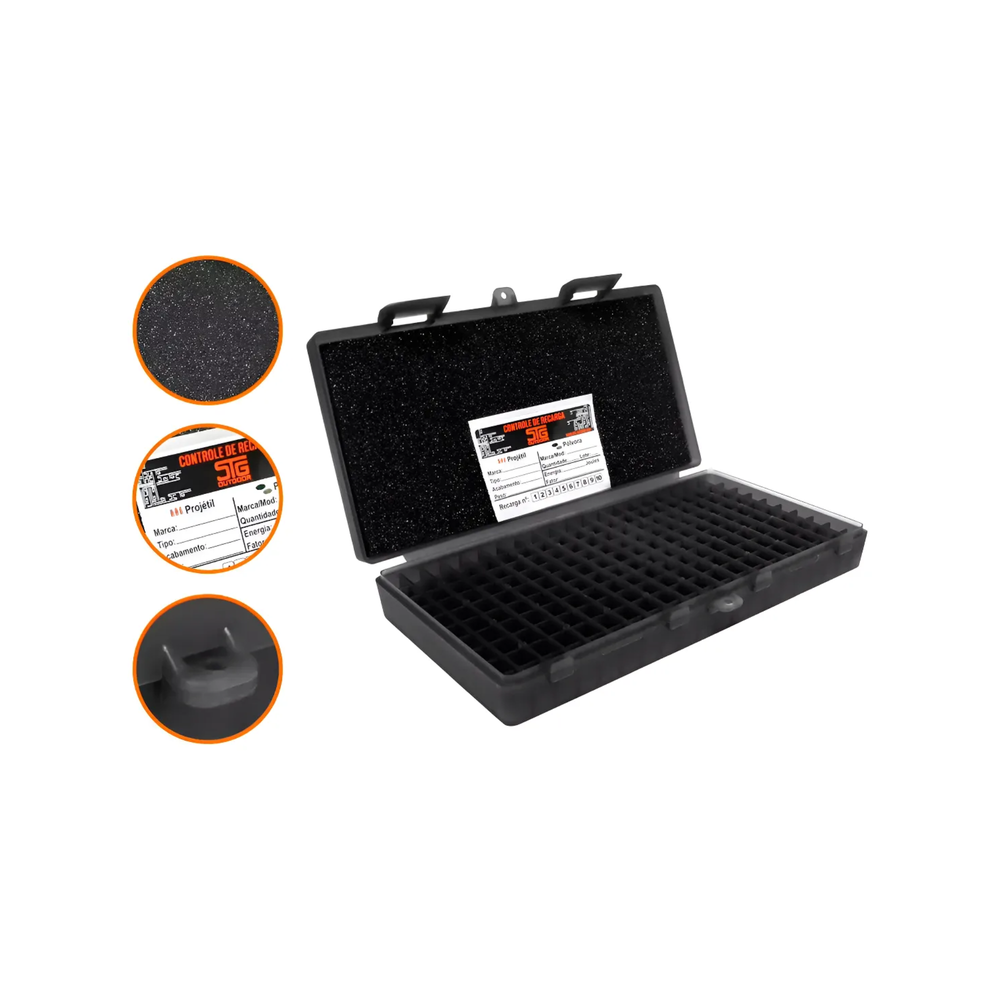 CAIXA PARA 200 CARTUCHOS CAL 380/9MM BLACK PIANO