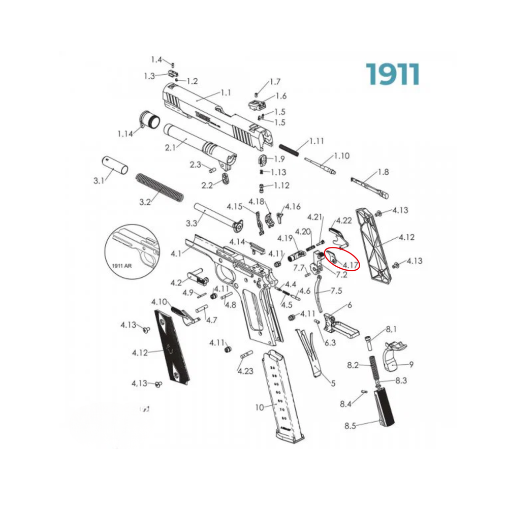 IMPULSOR DA TRAVA DO PERCUSSOR 1911