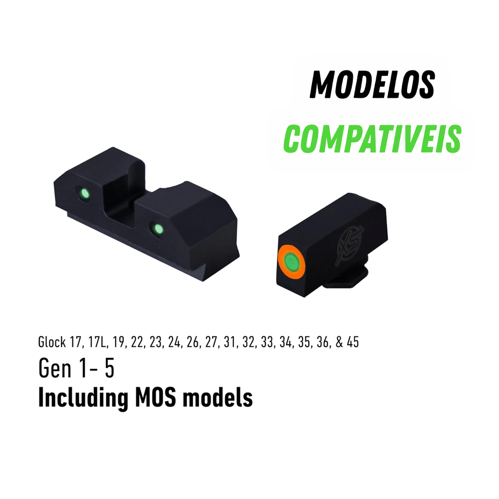 MIRA GLOCK TRI DOT TRITIUM LARANJA XS SIGHTS