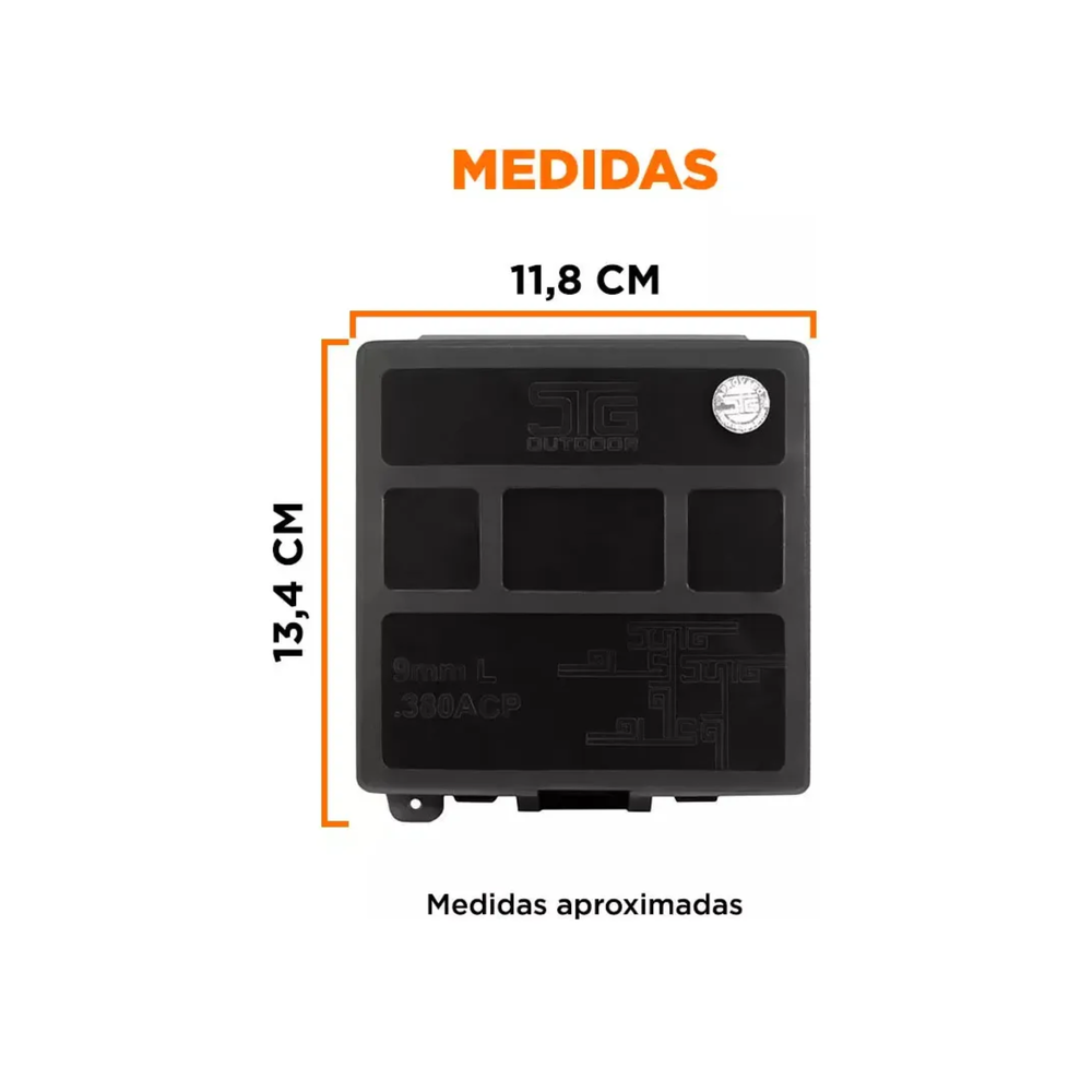 CAIXA PARA 100 CARTUCHOS CAL 380/9MM BLACK PIANO