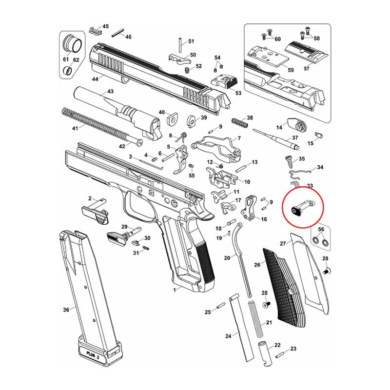 BOTAO LIBERADOR CZ 75 SP-01 SHADOW 2