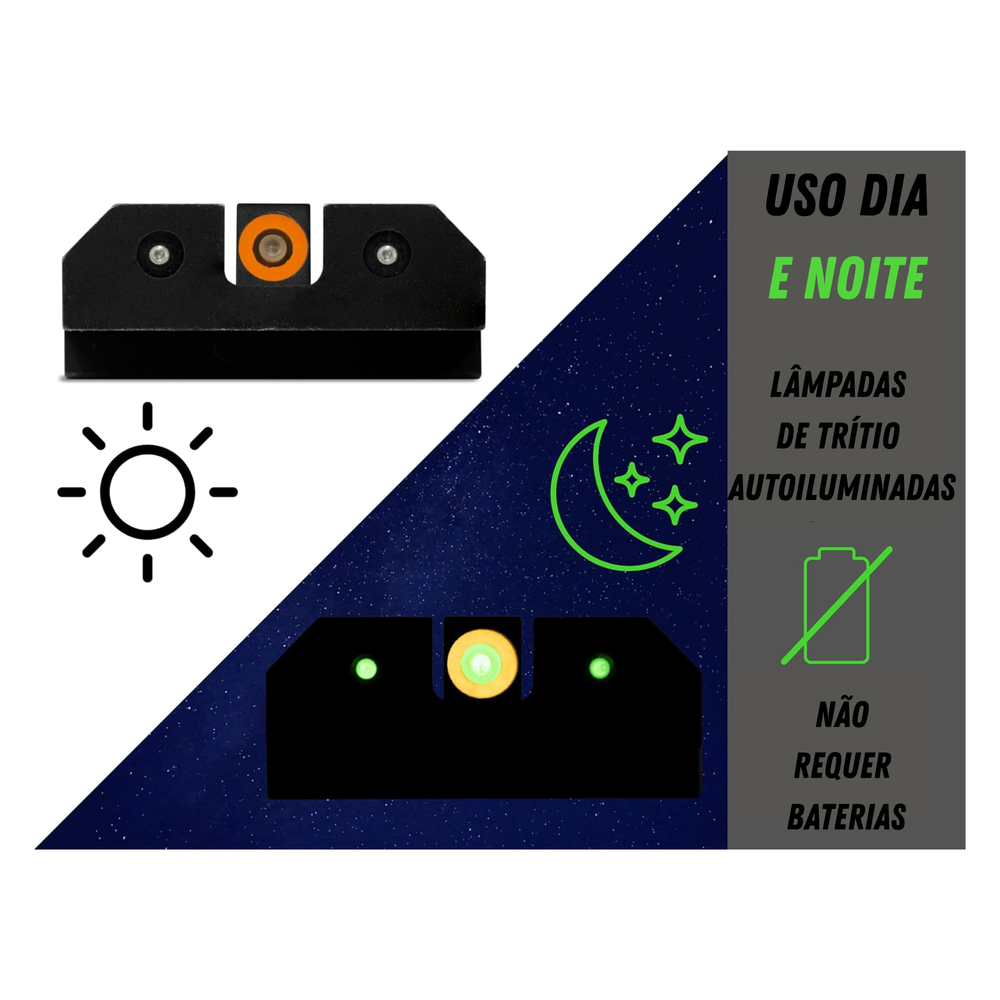 MIRA GLOCK TRI DOT TRITIUM LARANJA XS SIGHTS