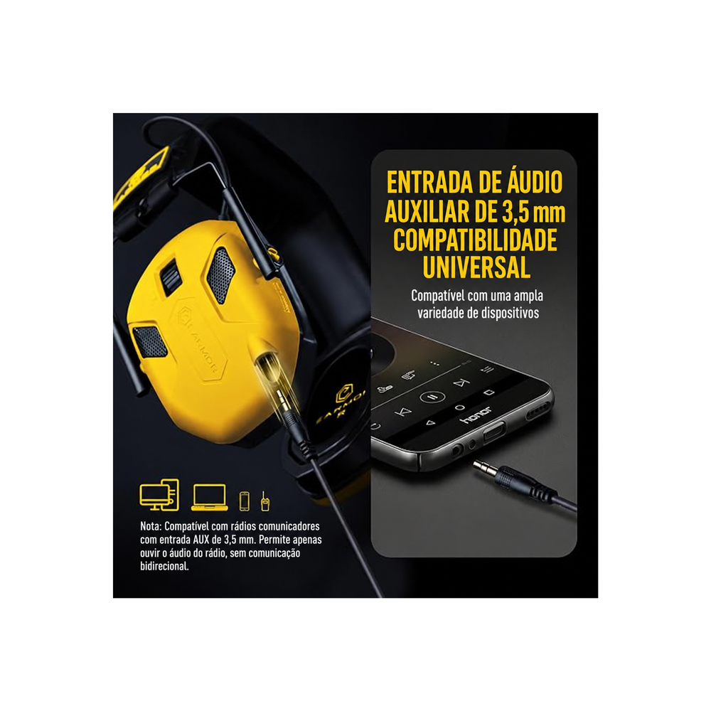 ABAFADOR ELETRONICO IA EARMOR M300X AMARELO