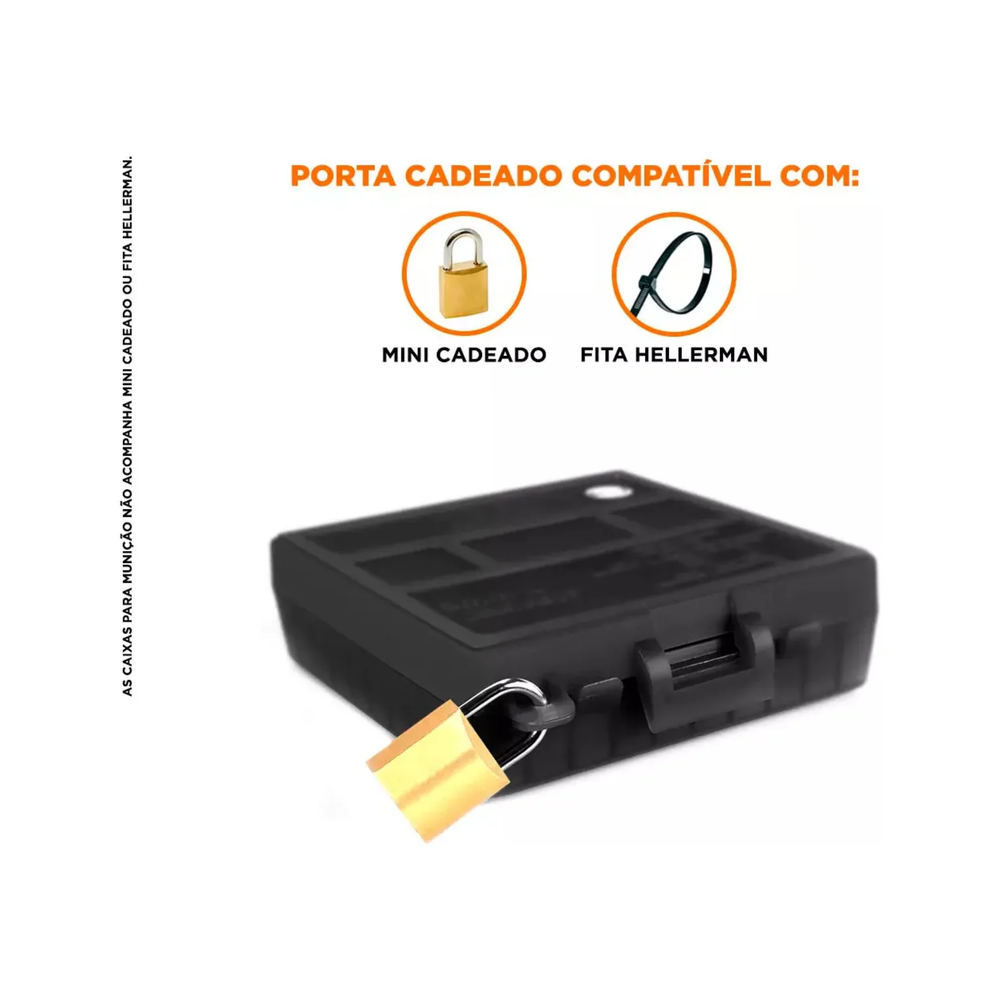 CAIXA PARA 100 CARTUCHOS CAL 380/9MM BLACK PIANO