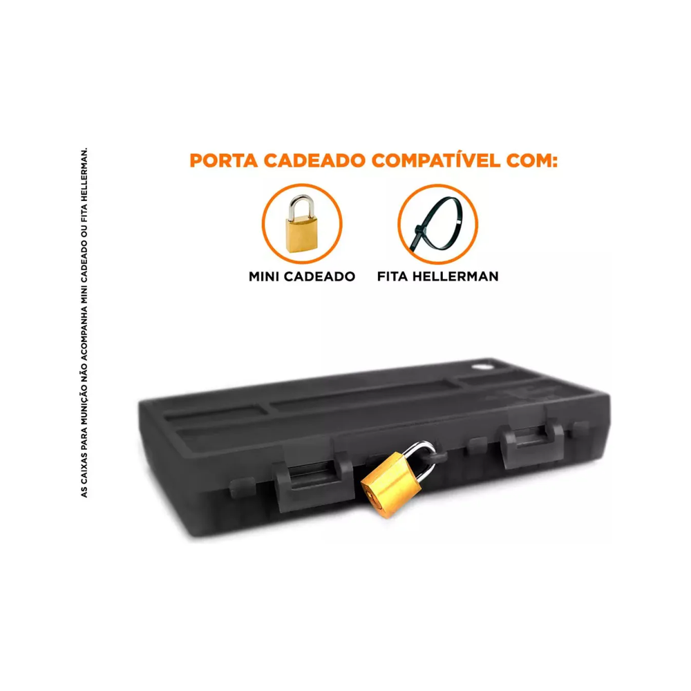 CAIXA PARA 200 CARTUCHOS CAL 380/9MM BLACK PIANO