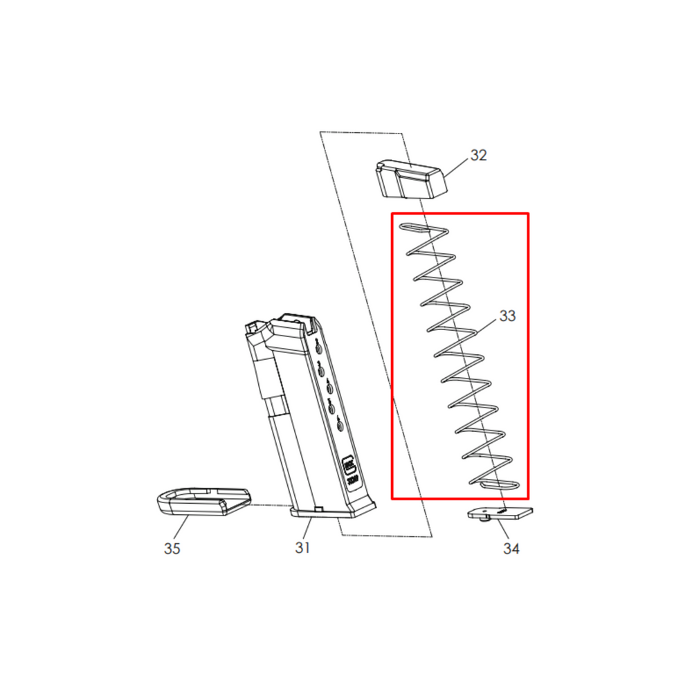 ET MOLA CARREGADOR GLOCK 15RD