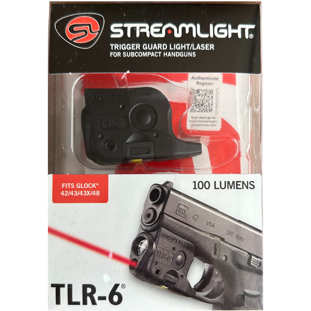 TLR-6 LANTERNA GLOCK 42 43 STREAMLIGHT RED LASER