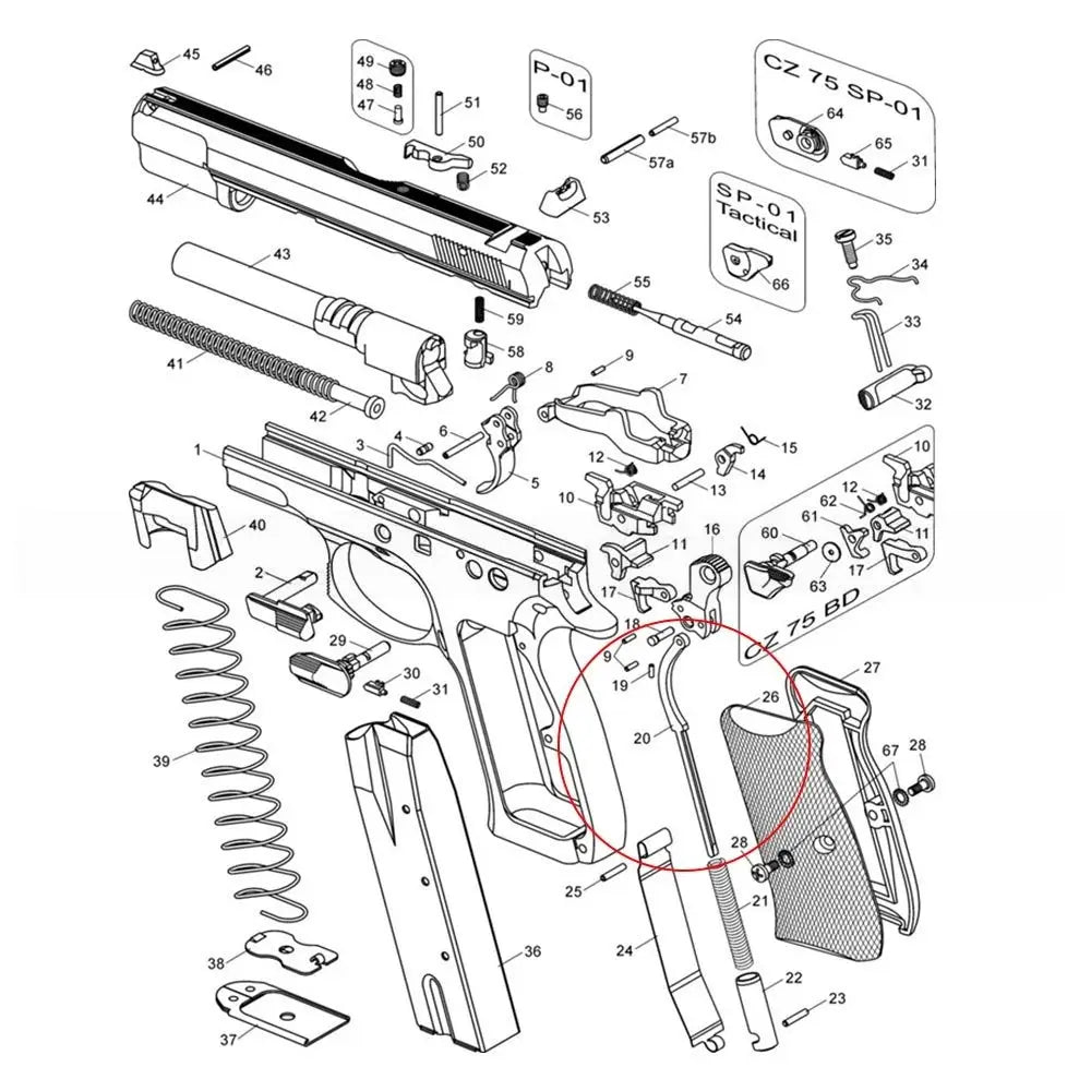 STRUT MOLA PRINCIPAL CZ 75 SP-01 SHADOW 2