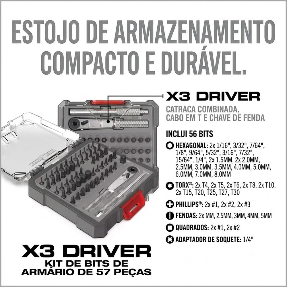 CONJUNTO ARMEIRO X3 DRIVER 57B REAL AVID AVX3GBS57