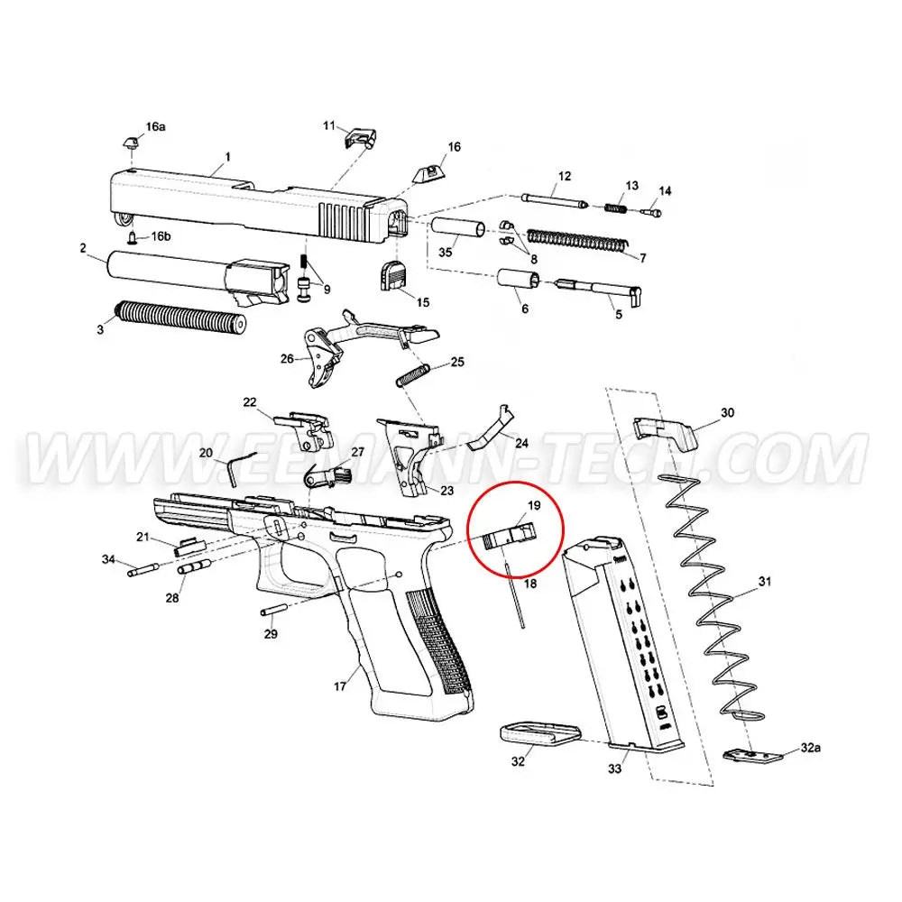 GLOCK GEN4/5 BOTAO LIBERADOR CARREGADOR 7534