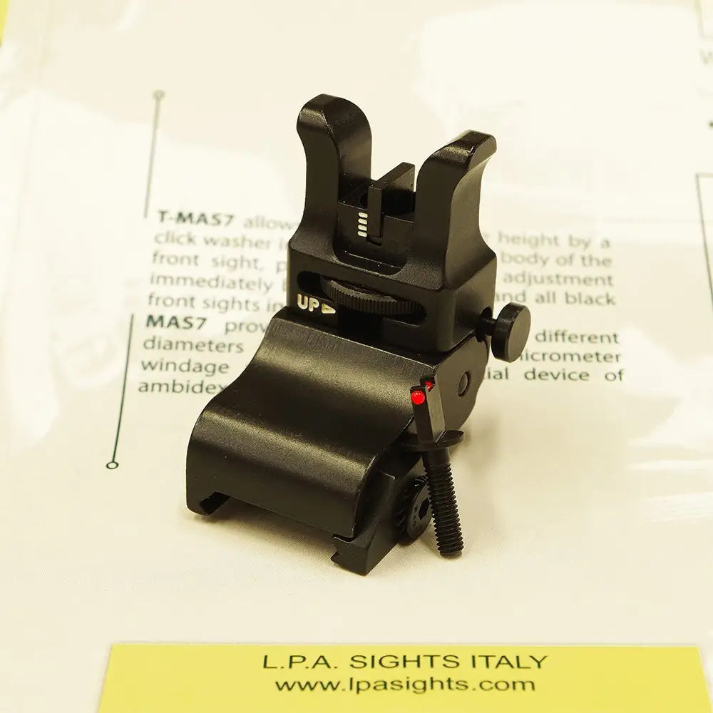 LPA MIRA AJUSTAVEL REBATIVEL COM FIBRA PICATINNY AR9 AR15 MAS7COM