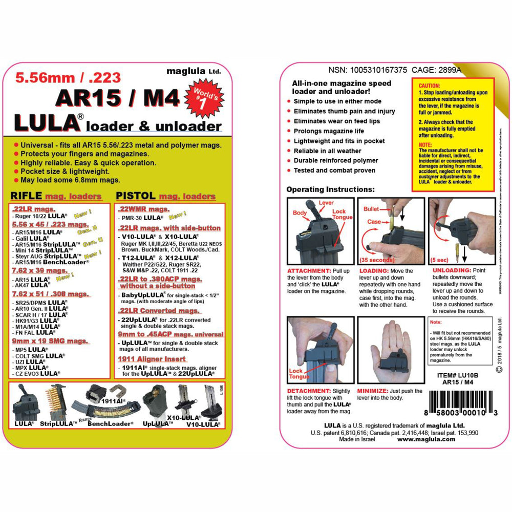 MUNICIADOR RAPIDO AR15 M4 T4 LULA